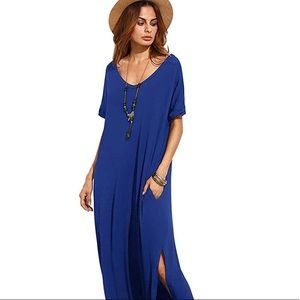 MakeMeChic Royal Blue Dress